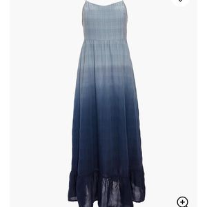 Madewell dip-dye cami pintuck ruffle dress